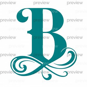 Elegant Deep Teal Letter B - Modern Decorative Design for Branding and Logo Use Printable Digital Art Instant Download
