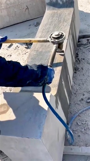 Precision Edge Profiling on Solid Stone Using a Pneumatic Carving Tool #shorts