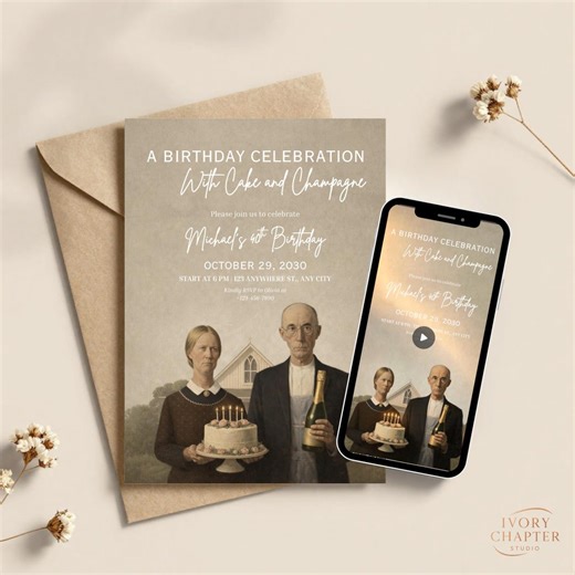 Birthday Invitation Customized Vintage Americana Party Theme Digital Invite Templates Editable Printable Animated Bundle - Etsy