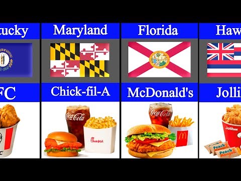 The Most Popular Fast Food Chain Every state in America | The Best American Fast food in Every State