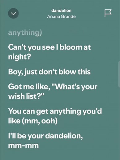 Dandelion Lyrics by Ariana Grande