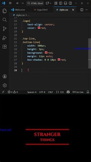 Recreating the Stranger Things Logo Using ONLY HTML & CSS 🔴 #StrangerThings #HTML #CSS #Coding