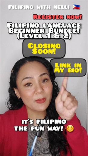 LAST CALL! 🤓 🇵🇭 Maligayang bagong taon! 🇵🇭 New year's here! 🎉 Want to learn how to describe things in Filipino? or start using cool idioms? Use practical expressions?? and HAVE FUN as well? This is your mission this year: Learn the Filipino language! These courses are practical for everyday use and suuuuper fun too! See you! Kitakits SIGN UP NOW!!! THIS IS FILIPINO, THE FUN WAY! Tap the LINK IN BIO to REGISTER and receive the New Year's Discount! 🇵🇭 ✨️ Bongga! ✨️ This bundle already incl
