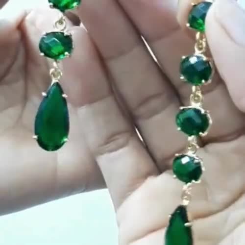 Emerald, Citrine Gemstone Gold Drop Earring Connectors, Prong Set Long Statement Earring Pairs, Gold Plated Drop Earring Charm, DIY Jewelry. - Etsy
