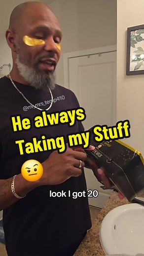 I promise I can't have Nothin around Him!!!! He always taking my stuff. 🤷🏿‍♀️#husbandwife #marriedlife #tiktokshop #skincare #selfcare #fy #viraltiktok #thrasiobrands #eyecare #puffyeyes #darkcircles