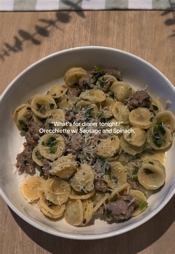 Orecchiette with Sausage and Spinach Recipe
