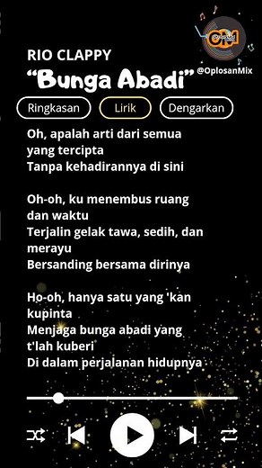 BUNGA ABADI || #liriklagu #lirik #lyrics #lyricvideo #bungaabadi #rioclappy #karaoke #music