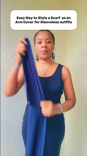 Easy Way to Style a Scarf as an Arm Cover for a Sleeveless Outfits. #fashion #style #stylish #shorts