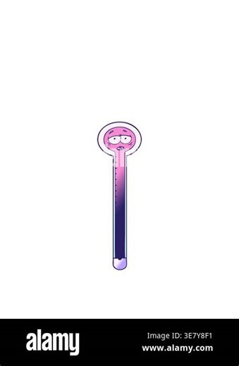 stretching up animation of cartoon thermometer drawing Stock Video Footage - Alamy