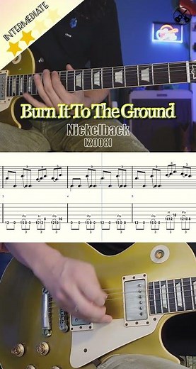 Burn It To The Ground -Nickelback- guitar riff(+TAB) ‪@luka_r_guitarist‬