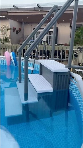 Installing above ground pool wide stairs