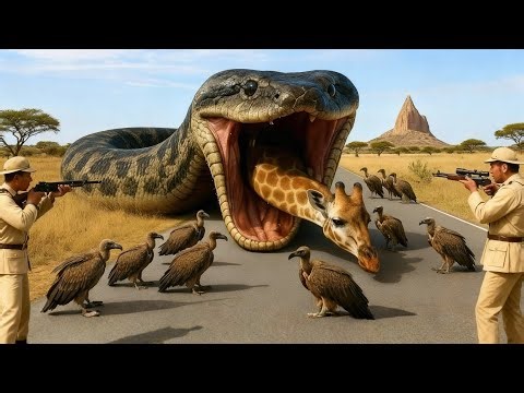 Heroic Rescue: Giant Python Traps Mother Giraffe