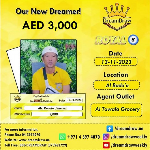 Victory With ROYAL 6 The Road to Success Draw results for January , 2024.