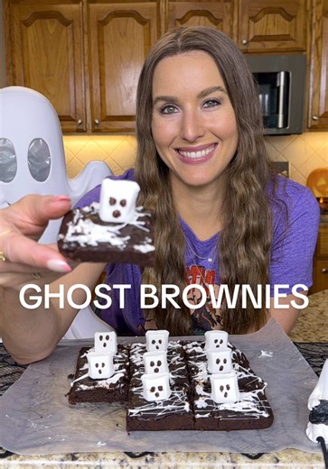 Spider Web Ghost Brownies Recipe — Low Sugar Halloween Treat