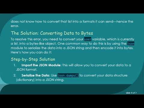 Resolving the bytes-like object required not 'list' Error in Python Sockets