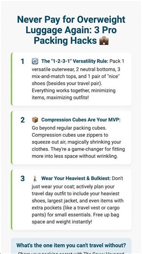 Never Pay for Overweight Luggage Again: 3 Pro Packing Hacks 💼 | META_D...