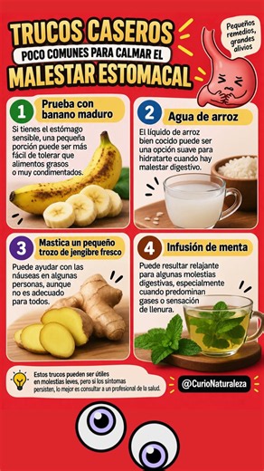 Soluciones caseras para el dolor de Estómago #tips #curionaturaleza #dolordeestomago
