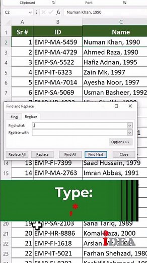 Lesson-41 | Excel for Beginner to Advance | How to clean excel data using Find and replace | #excel