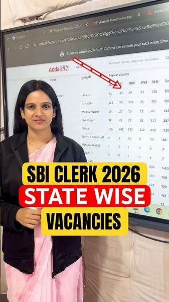 SBI Clerk State Wise Vacancies 🤩 #sbi #sbiclerk #sbiclerk2026 #sbiclerknotification #shortsfeed