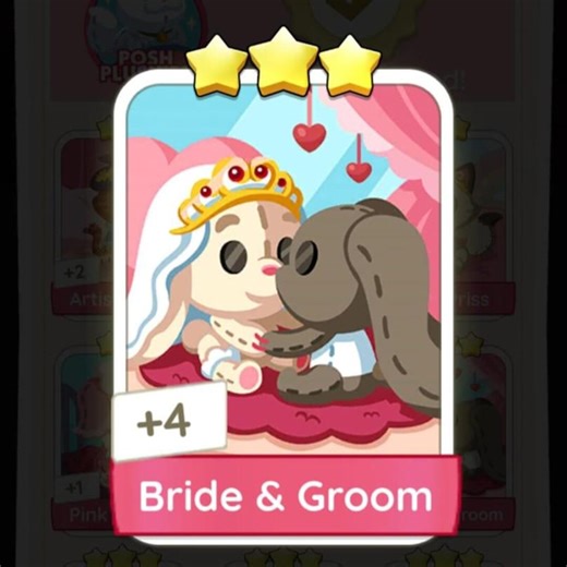Bride & Groom Stickers - Monopoly_go Sticker 3 Stars - Posh Pets Album - Etsy