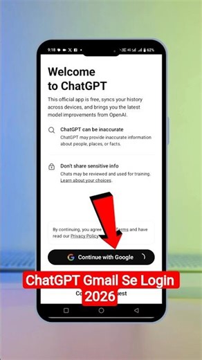 ChatGPT Gmail Se Login Kaise Kare? (2026 #shorts #chatgpt