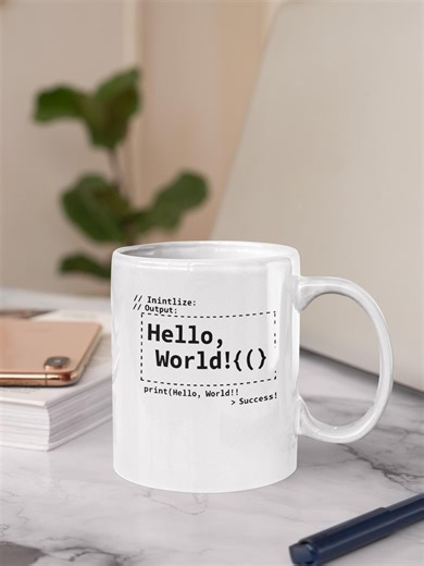 Funny Coder Mug: Programming Hello World - Etsy