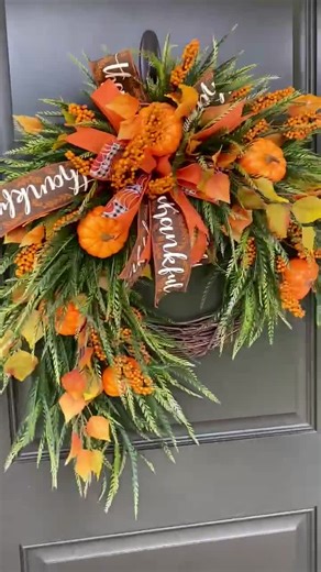 Fall Wreath, Fall Pumpkin Wreath, Autumn Wreath, Cascading Autumn Leaves & Pumpkins, Swag - Etsy