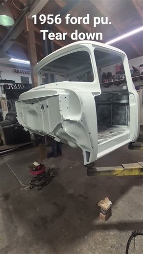 Taking apart the 56 ford truck and blasting and painting the frame .#1956fordtruck #fordpower