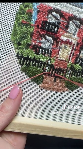 Have you ever stitched the wrong color in just one spot of your needlepoint canvas and caught the mistake at the very end? Here’s a naughty little needlepoint hack to help cover the mistake without having to rip out a bunch of stitches! #needlepoint #needlepointtutorial #needlepointforbeginners #needlepointcanvas