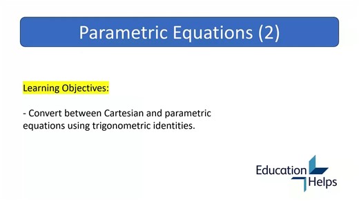 2) Convert parametric equations into Cartesian form using trigonometric identities with Mrs. Ntiro