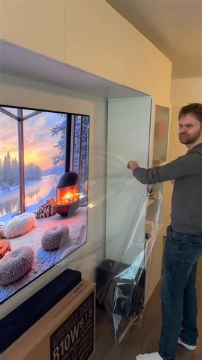 Simply AV on Instagram: "Unboxing, Wall Mounting, & Installing an 83” LG G5 OLED TV - AV cabinet pending.. Watch our step-by-step look at the installation process & the final result once the display is in place. #oledtv #homecinema #avinstallation #lgoled #bigscreen #simplyav #lgg6 #lgg5 #lgoled #oledtv #lgoled #newtv #bigtv #screenpeel #asmrpeel"