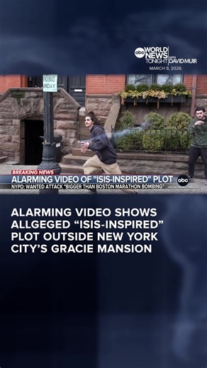New video shows the moment an 18-year-old hurled what police say is a homemade bomb outside New York City’s Gracie Mansion, where Mayor Zohran Mandami lives. Police say the terror attack was meant to be “bigger than the Boston Marathon bombing.” Aaron Katersky has the latest.