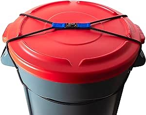ZONDER® Trash Can Lock | Bungee Cord Outdoor Trash Can Lock for Raccoons Animals | Neat Yard | Bear Garbage Bin Lock - Ease of Use - Durable - Single Pack