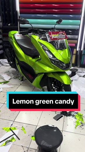 Lemon Green Candy Wrapping Stickers for PCX Motorcycles