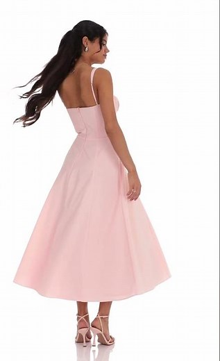 Ruched corset pink midi 😏💖💫