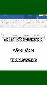 Cách thêm dòng nhanh vào bảng trong Word #daotaotinhoc #tinhocvanphong #word | Tin học văn phòng từ cơ bản đến nâng cao