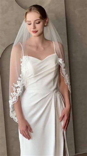 Lace Trim Bridal Veil, Lace Wedding Veil, Lace With Beads Pearls, 1 Tier Hand-made Lace Veil, Wedding Veil With a Comb, Scalloped Edge Veil - Etsy