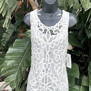 Ribbon crochet battenburg lace Plaza south sheath  dress