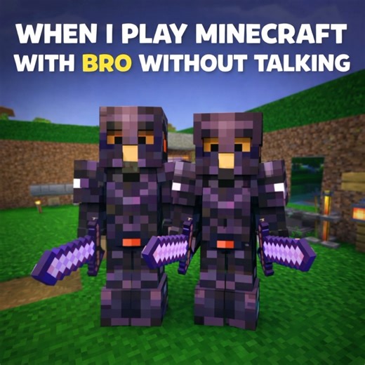 when i play minecraft with bro without talking 😂 #minecraft #brothers #viral #gaming #trending