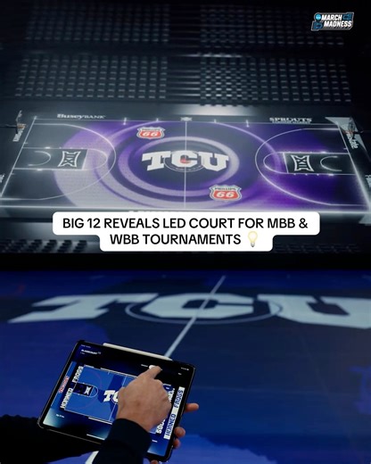 Big 12 unveiled its new LED court, marking the first time this technology will be used in official competition in the United States 🔥 | March Madness Men's Basketball
