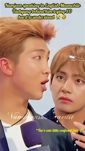 “Namjoon Speaking English… Taehyung Buffering 😭😂 #bts #btsshorts #youtubeshorts
