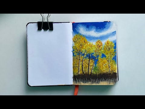 Easy autumn painting for beginners | autumn landscape | Fall Scenery | Step by step art Tutorial