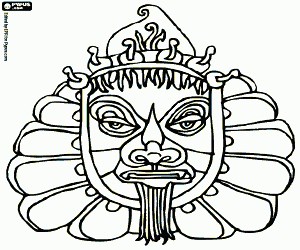 Balinese mask coloring page printable game