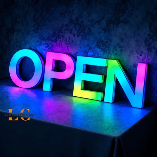 Custom OPEN Business Sign, Color Changing Led Name Sign, Personalized Business Rgb Logo Light, Shop Wall Decor, CE UL Certified - Etsy UK