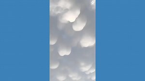 Beautiful mammatus clouds over Austin