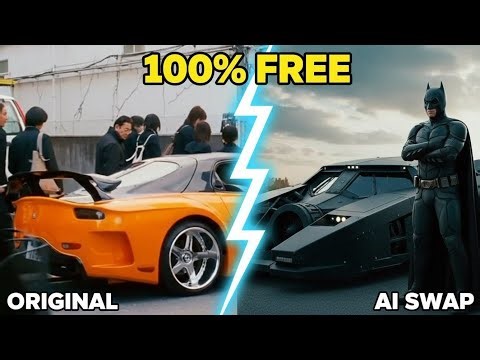 Tokyo Drift x Batman AI Car Swap (100% FREE Tutorial) #klingai