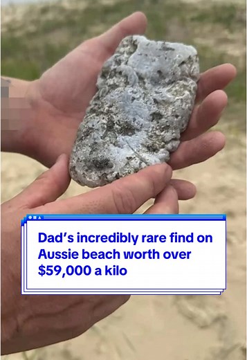 Dad’s incredibly rare find on Aussie beach worth over $59,000 a kilo 🌊 #ambergris #cyclonealfred #yahoonews #yahooaustralia