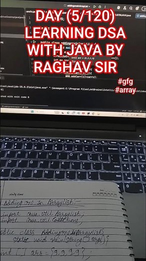 DAY 5 LEARNING DSA WITH JAVA BY RAGHAV SIR THROUGH GREEKSFORGREEKS #dsa #gfg #java #day5 #raghavsir