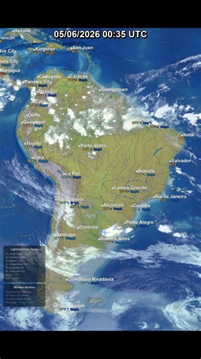 Americas 24 Hour Satellite & Lightning Weather | May 06, 2026 #shorts