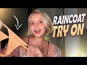 [4K USA] Raincoat Try-On Haul with Mia